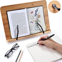 Thumbnail for Reading Book Stand Adjustable Wooden Bible Holder Bamboo Foldable Rack Tablet