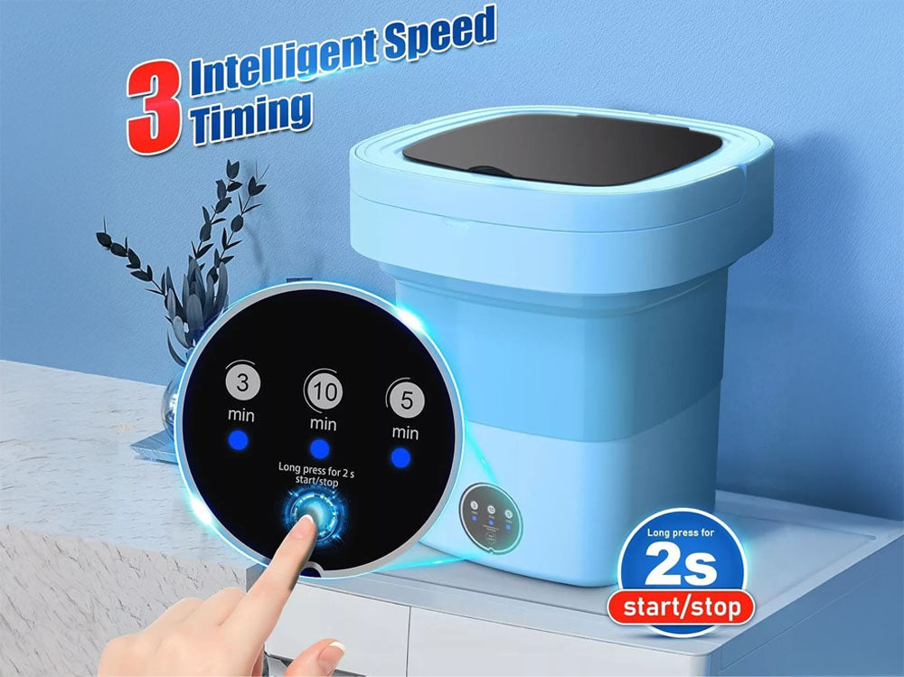 8L Portable Foldable Mini Washing Machine Collapsible Bucket For Travel