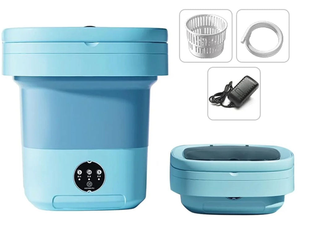 8L Portable Foldable Mini Washing Machine Collapsible Bucket For Travel