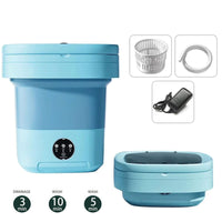 Thumbnail for 8L Portable Foldable Mini Washing Machine Collapsible Bucket For Travel