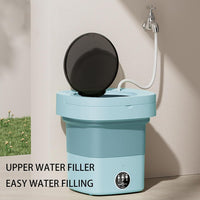 Thumbnail for 8L Portable Foldable Mini Washing Machine Collapsible Bucket For Travel