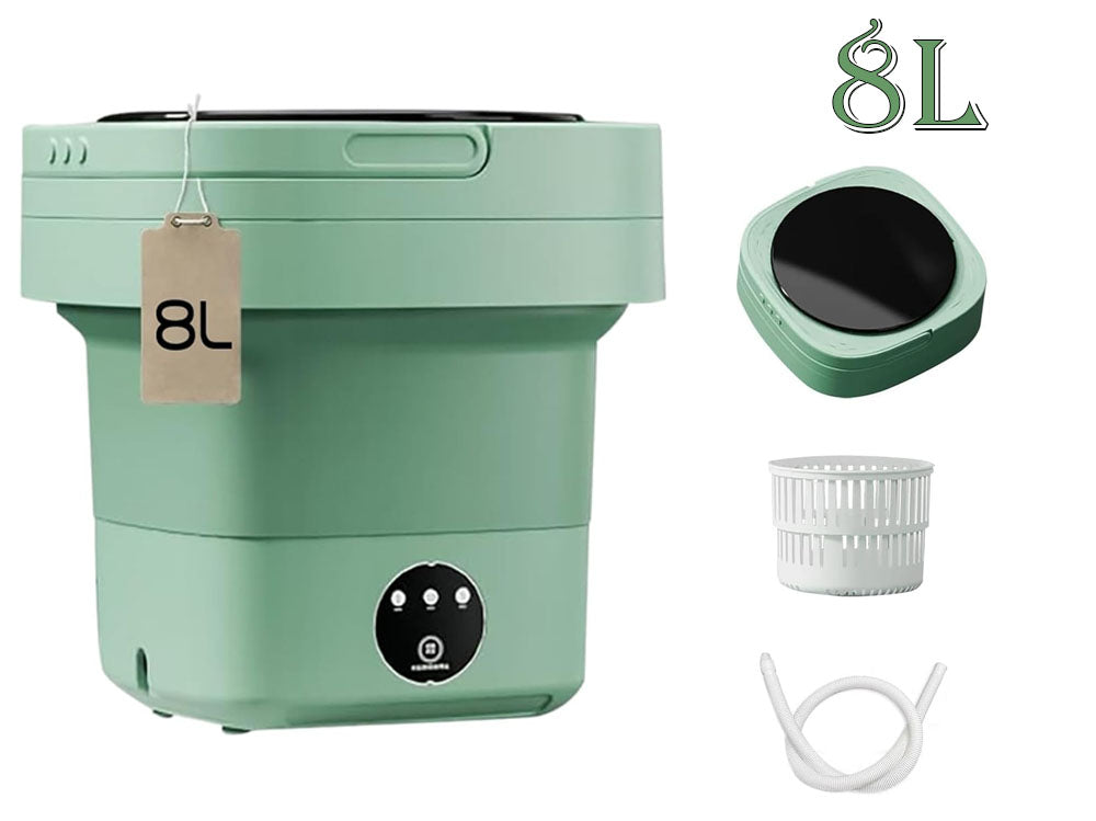 8L Portable Foldable Mini Washing Machine Collapsible Bucket For Travel