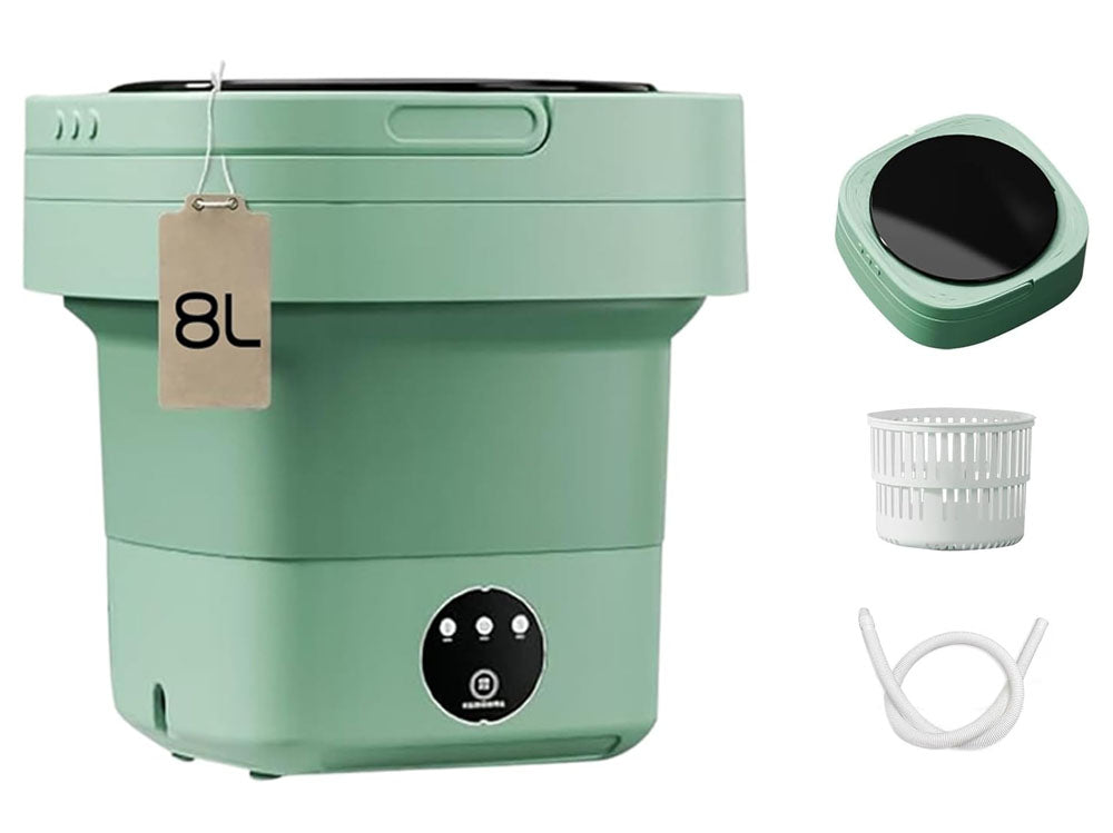 8L Portable Foldable Mini Washing Machine Collapsible Bucket For Travel