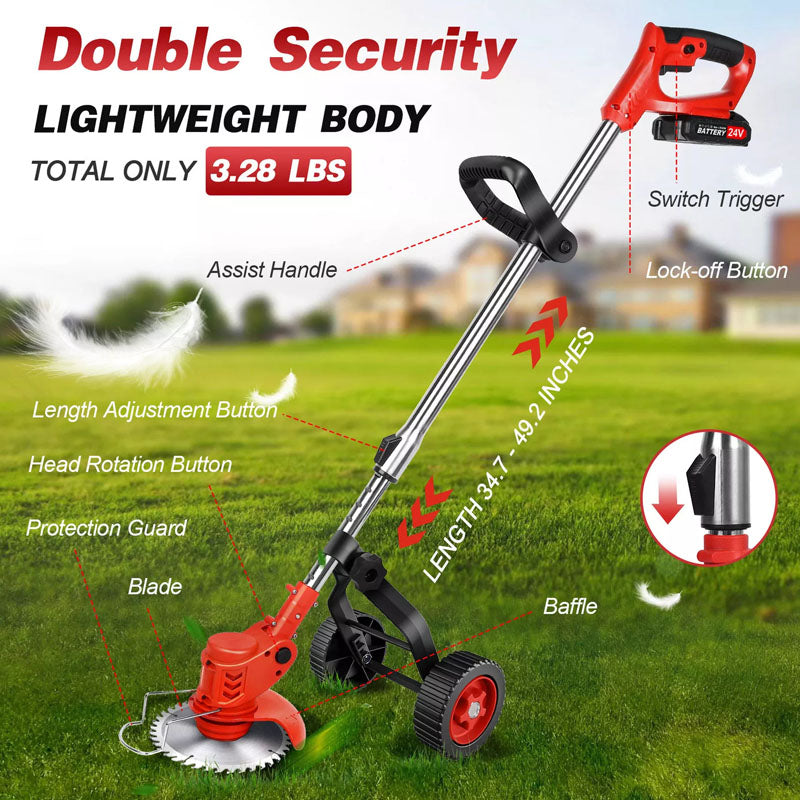 Lawn Mower Cordless Pruning Cutter Weed Wacker Garden Trimmer