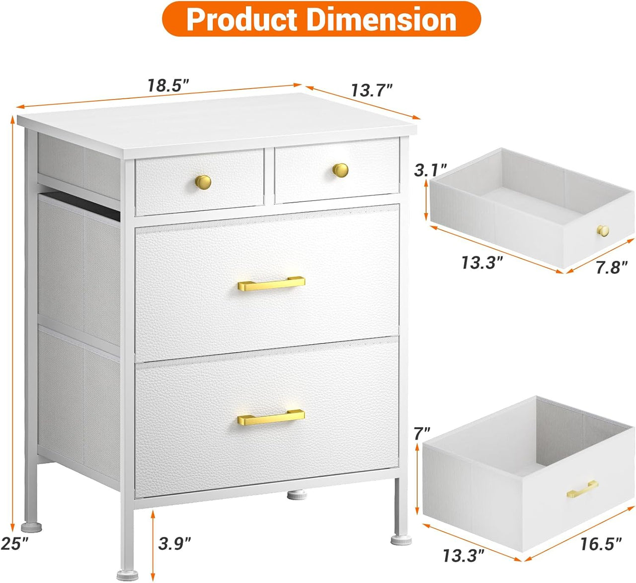 Tall boy 4 drawers Chest of Drawers