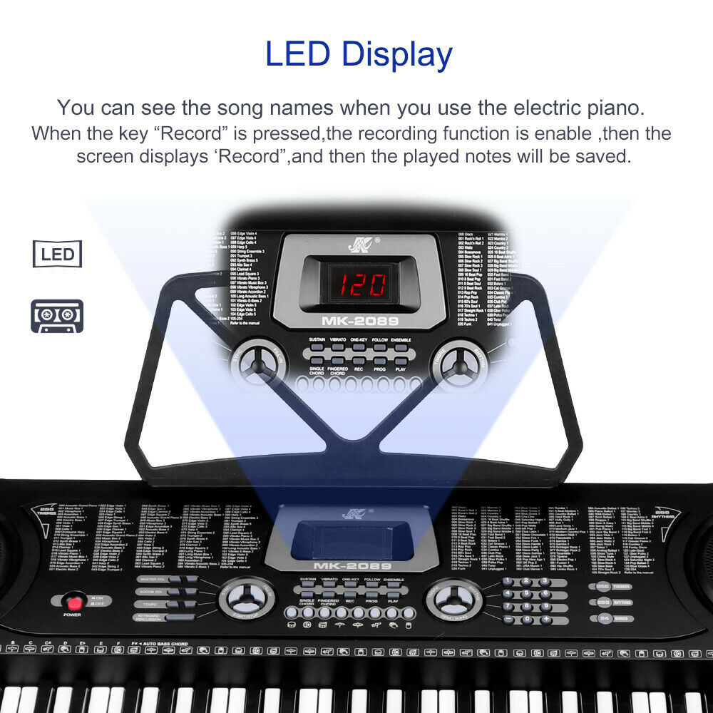 61 Key Electronic Piano Keyboard with Stand ,Headphone and Stool