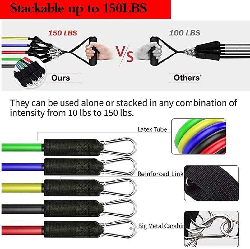 Fitness Exercises Resistance Bands Set