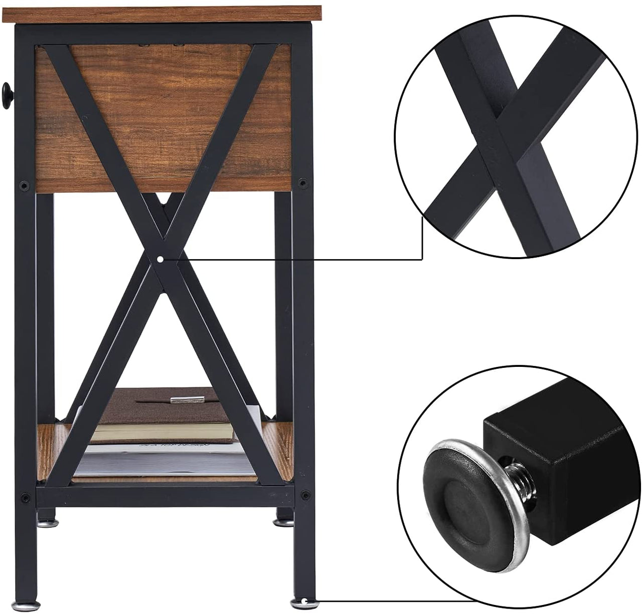 Bedside Table Nightstands with Drawer