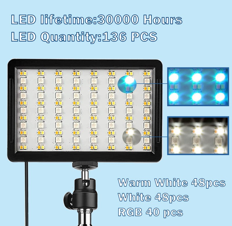 70 LED Video Light with Tripod Stand 1.2M