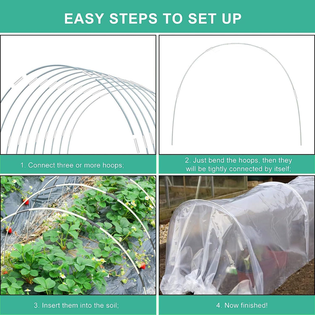 Garden Vegetable Planter Grow Tunnel Hoops Frame