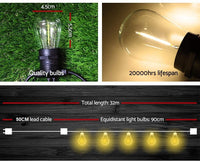 Thumbnail for Outdoor Festoon Light String Lights 32M 35 LED Bulbs