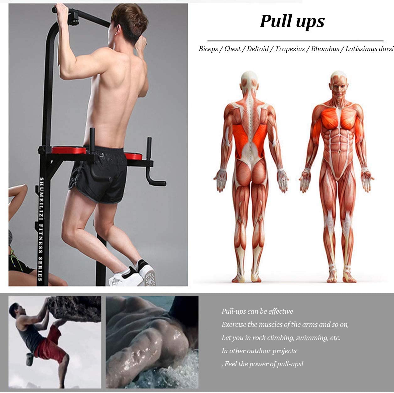 Weight Bench Chin Up Pull Up Station Power Tower