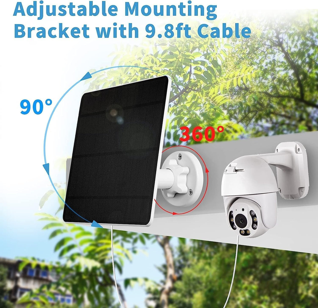 Solar Panel for CCTV Security Camera Eufy Arlo Wyze Swann Reolink Ring Blink