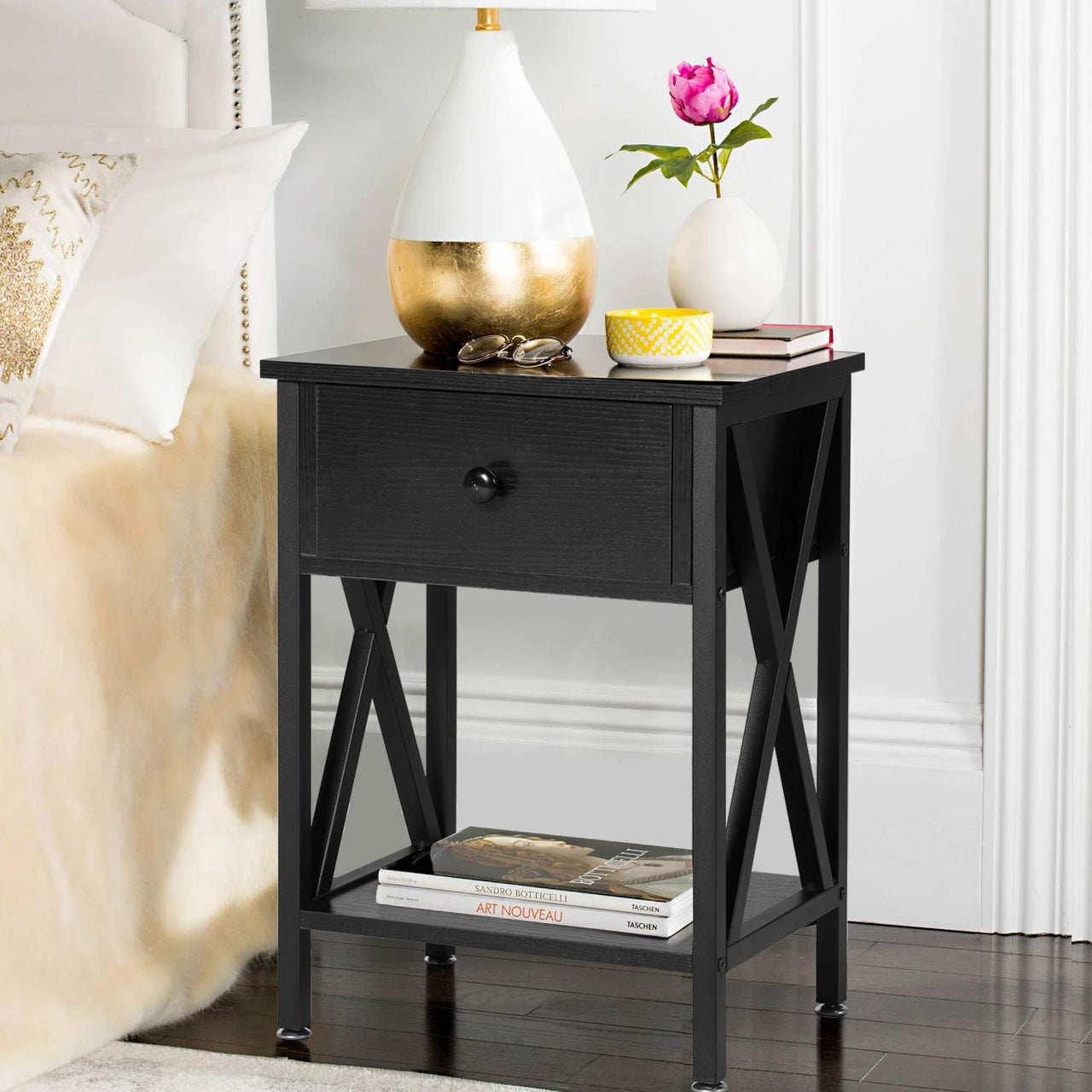 Bedside Table with Drawers