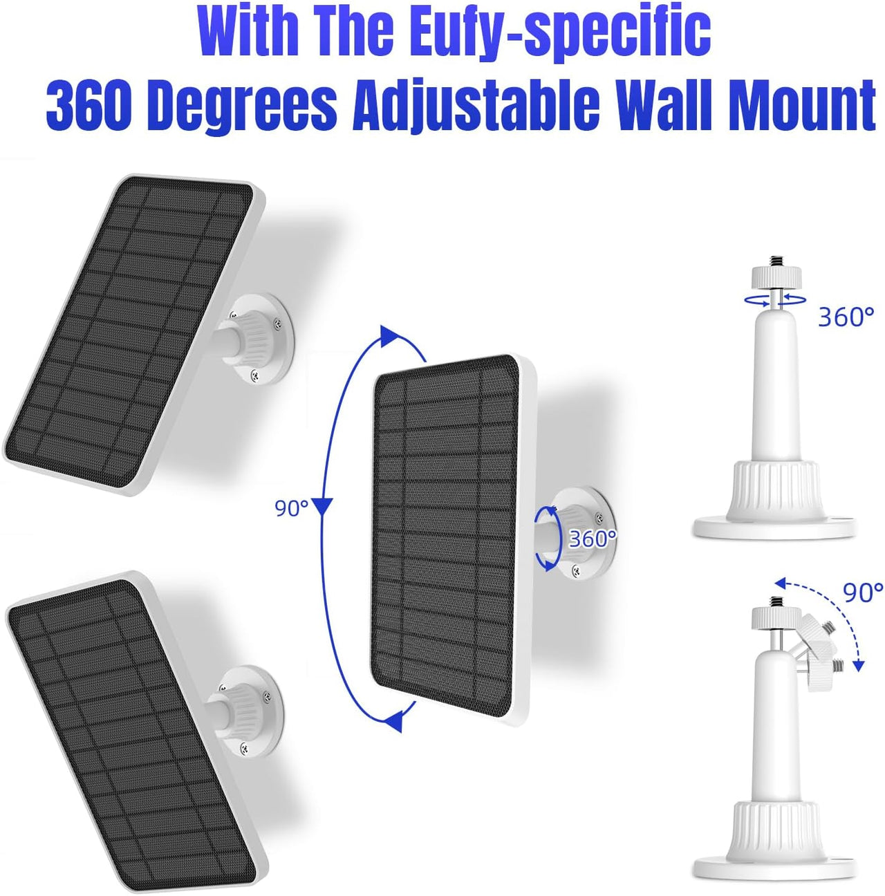 Solar Panel for CCTV Security Camera Eufy Arlo Wyze Swann Reolink Ring Blink