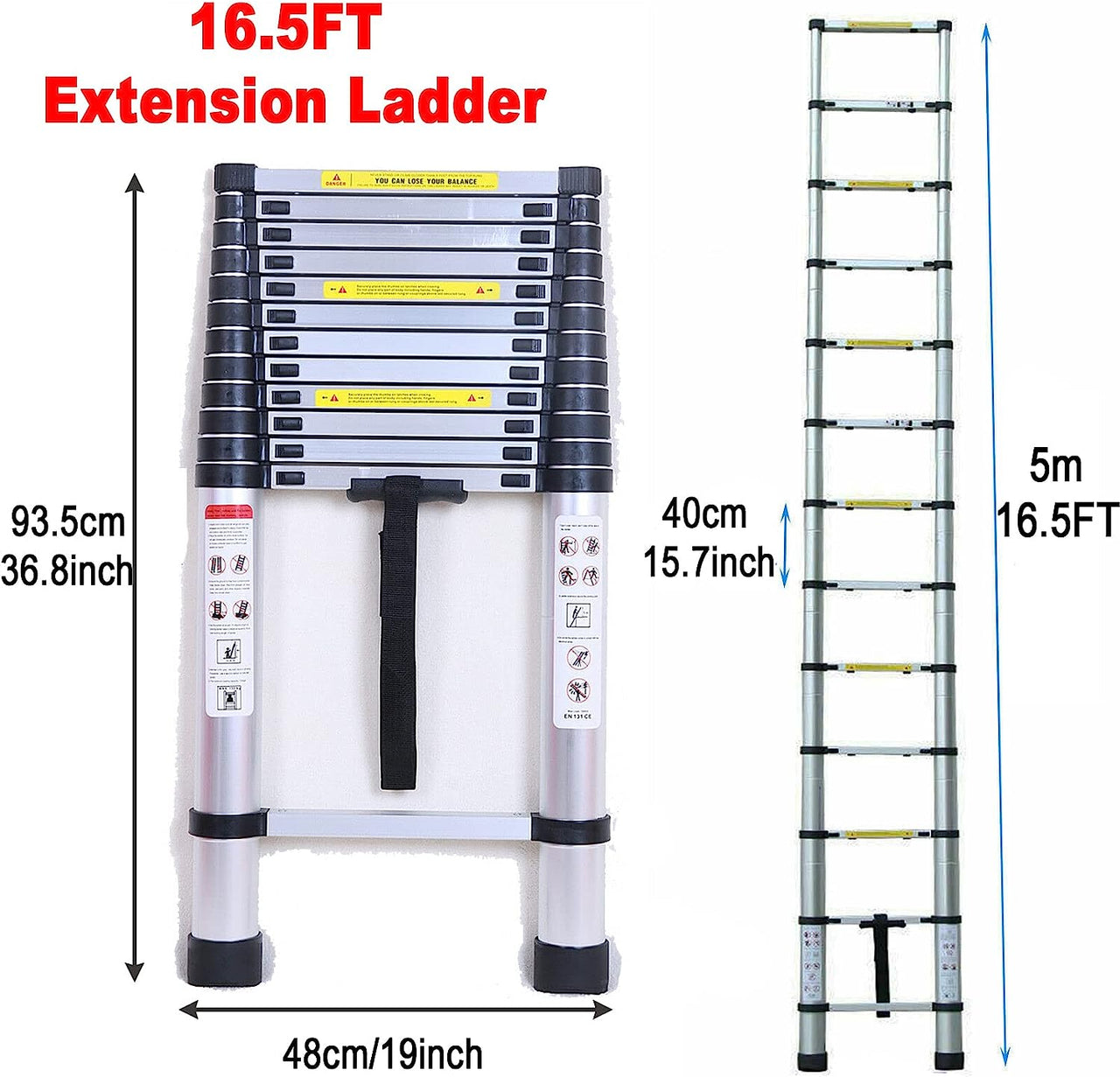 Telescopic Ladder 5m Aluminium Telescoping