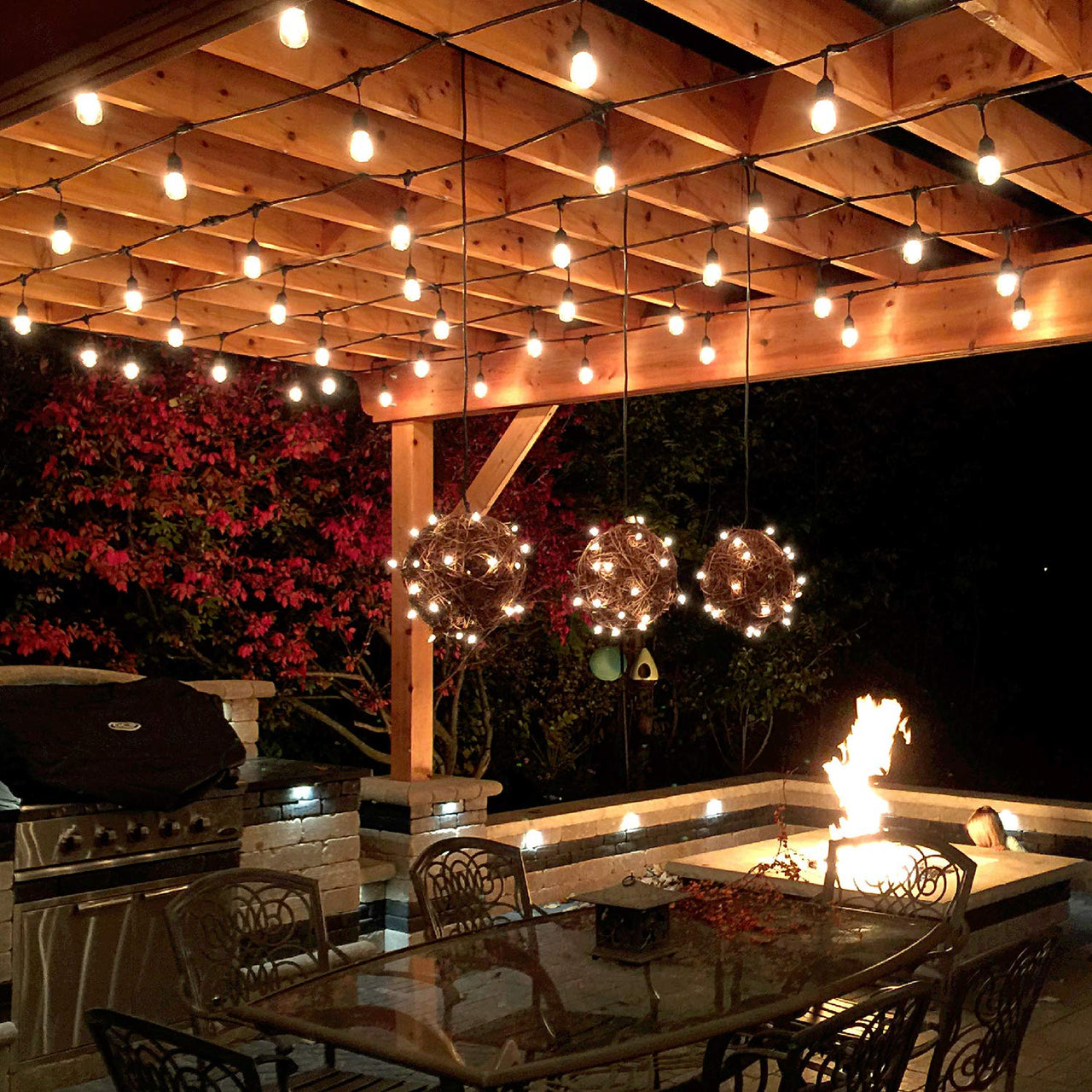 Outdoor Festoon Light String Lights 15M 15 LED Bulbs