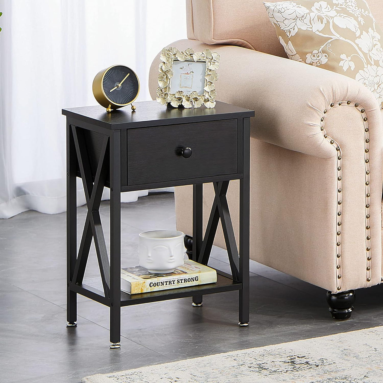 Bedside Table with Drawers