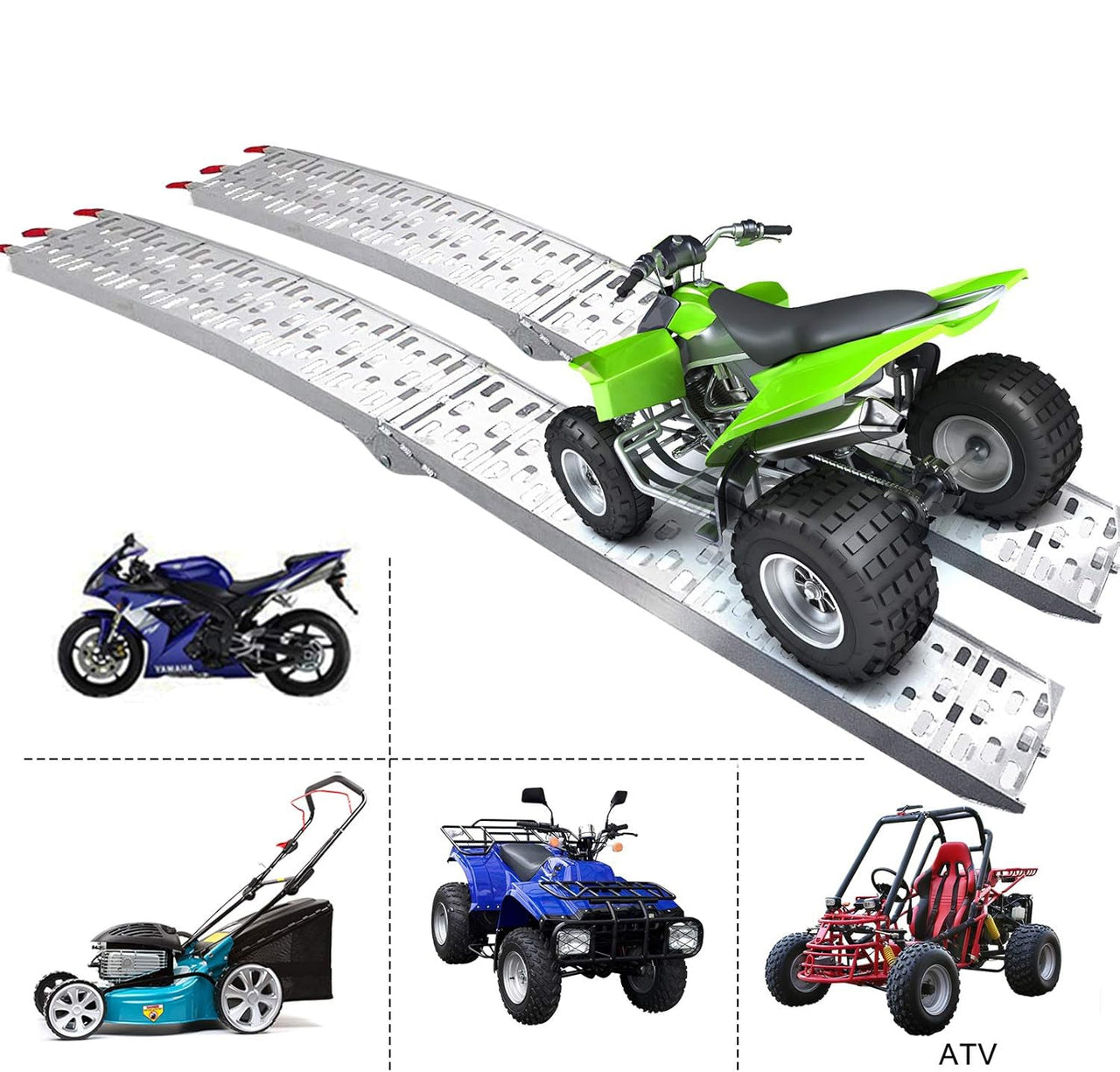 Aluminum Folding Ramp ATV Mower Loading Ramp