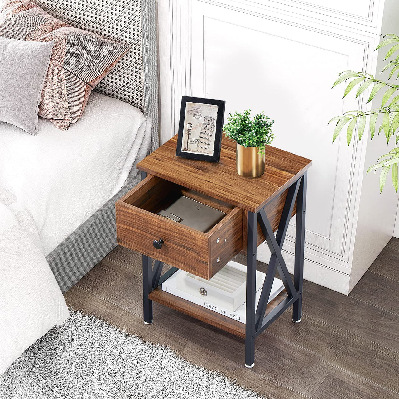 Bedside Table Nightstands with Drawer