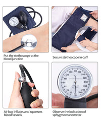 Thumbnail for Blood Pressure Monitor Arm Blood Pressure Monitor Meter Aneroid Sphygmomanometer Cuff Stethoscope