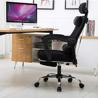 Thumbnail for Swivel Office Chair Computer Chair Padded Footrest black