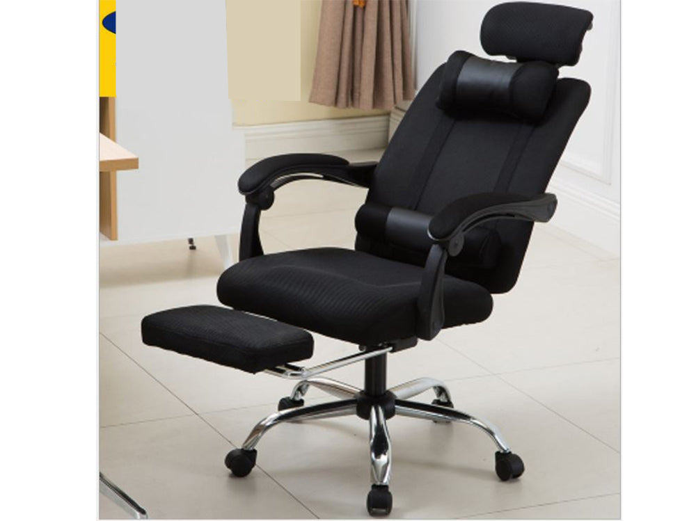 Swivel Office Chair Computer Chair Padded Footrest black - The Shopsite