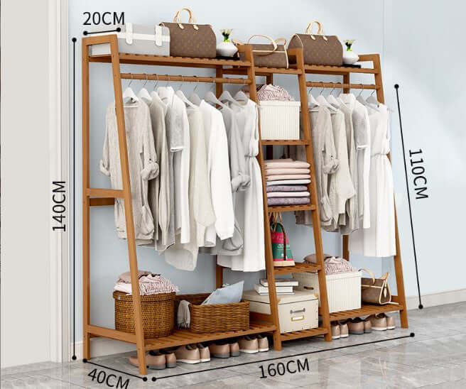 Bamboo Wardrobe Clothes Rack