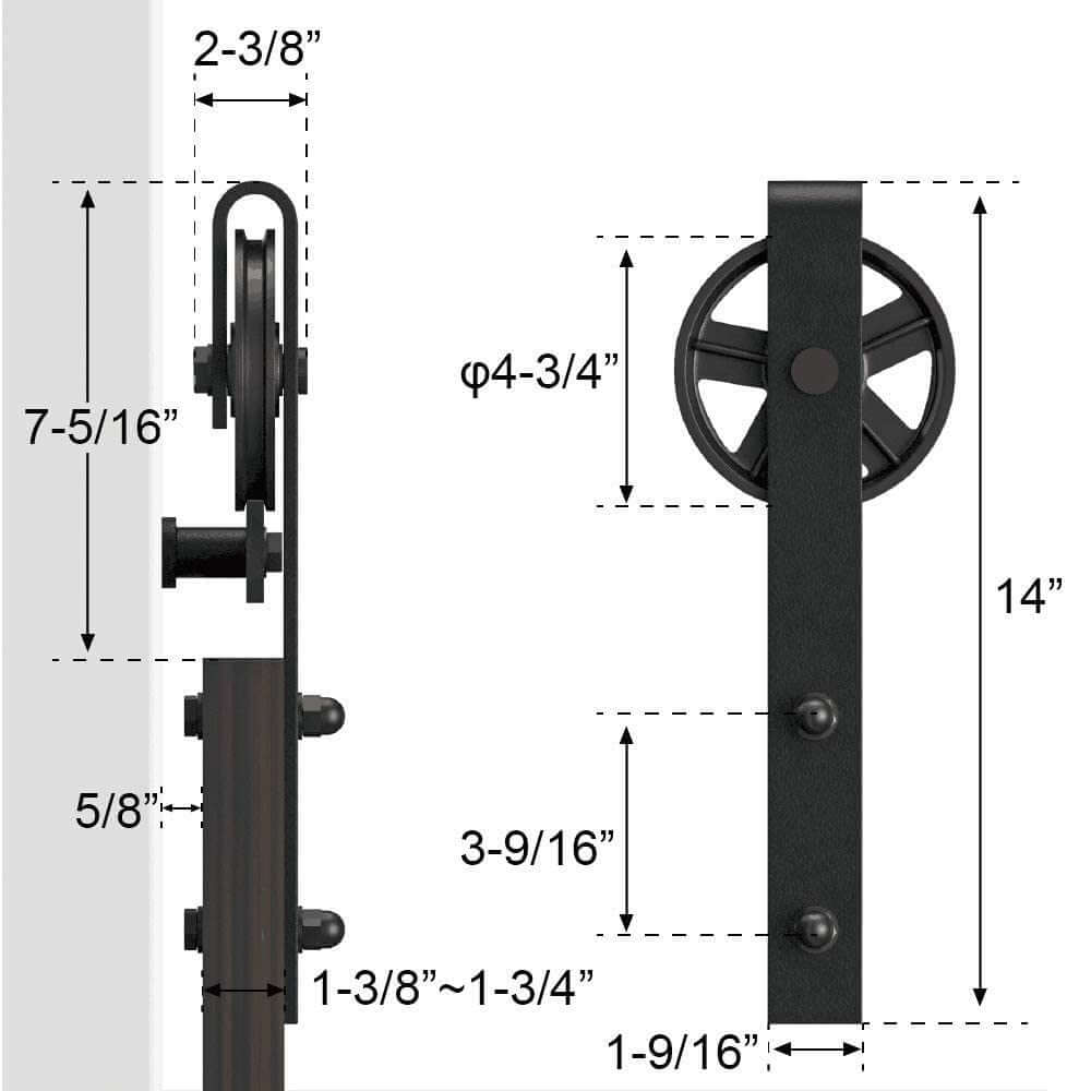 Barn Door Hardware 1.6m Single Door - The Shopsite