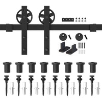 Thumbnail for Barn Door Hardware I - Shaped Rollers Track Rail 1.83m - The Shopsite