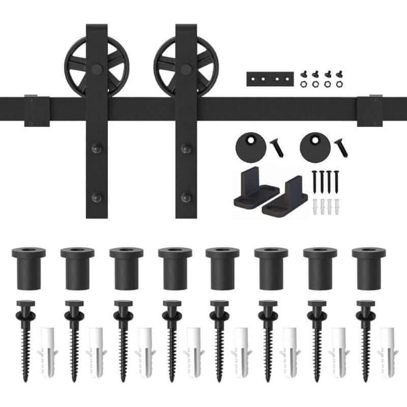 Barn Door Hardware I - Shaped Rollers Track Rail 2.3m - The Shopsite