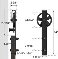 Thumbnail for Barn Door Hardware I - Shaped Rollers Track Rail 2m - The Shopsite