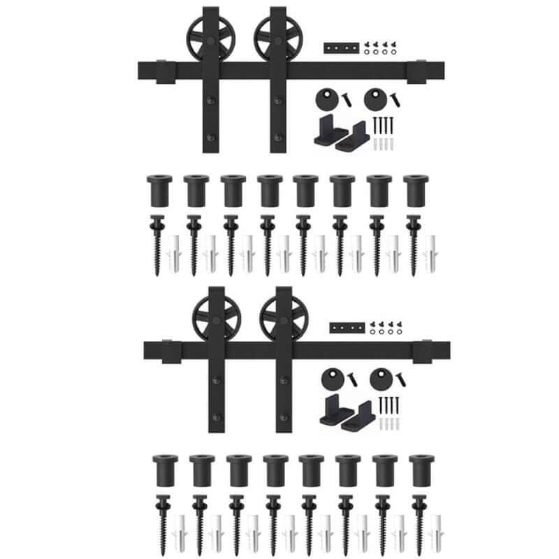 Barn Door Hardware I - Shaped Rollers Track Rail 3.6M - The Shopsite