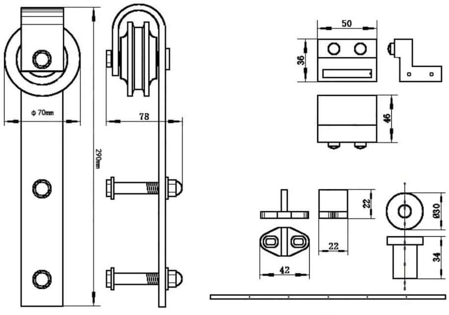 Barn Door Hardware 2M