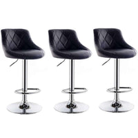 Thumbnail for Bar Stool Leather Black 3pcs - The Shopsite