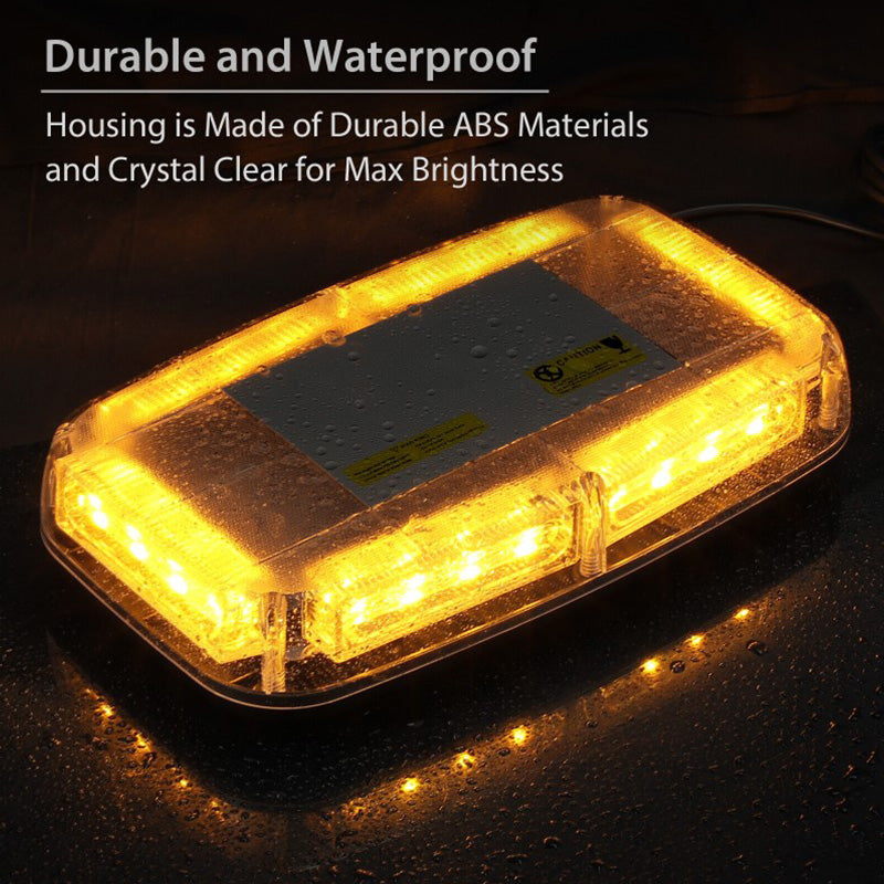 6 COB LED Beacon Flashing Magnetic Emergency Warning Strobe Amber Light 12/24V