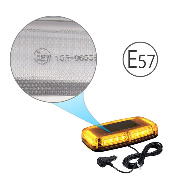 6 COB LED Beacon Flashing Magnetic Emergency Warning Strobe Amber Light 12/24V