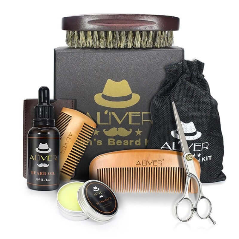 Beard Grooming Kit Oil Balm Brush - The Shopsite