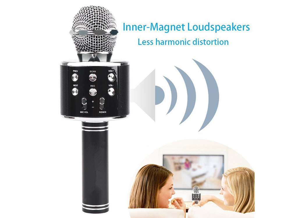 Wireless Microphone Karaoke Microphone, Portable Handheld Mic Speaker