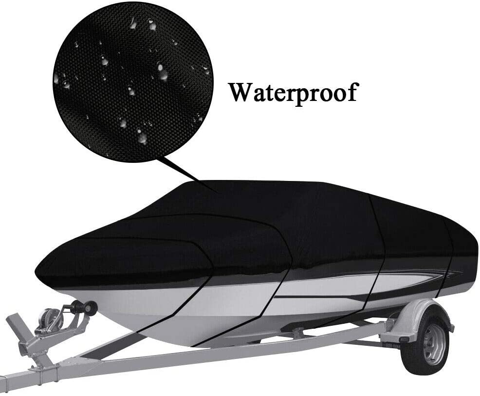 Trailerable Boat Cover 600D 16ft Black