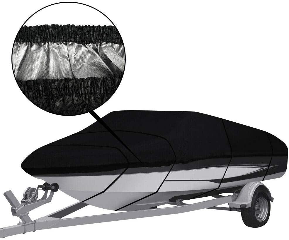 Trailerable Boat Cover 600D 16ft Black