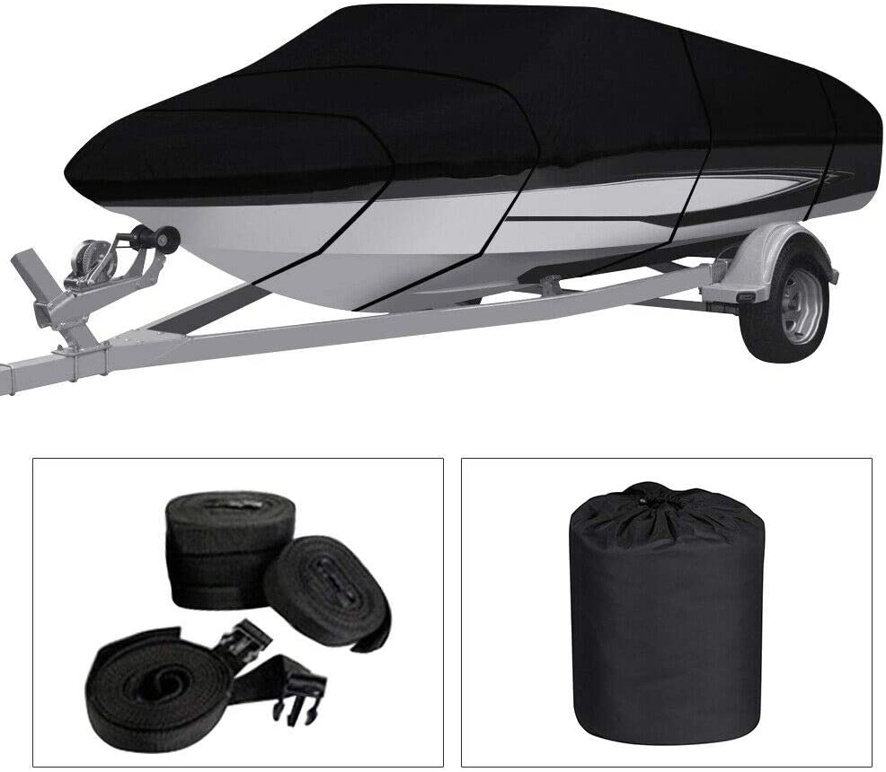 Trailerable Boat Cover 600D 16ft Black