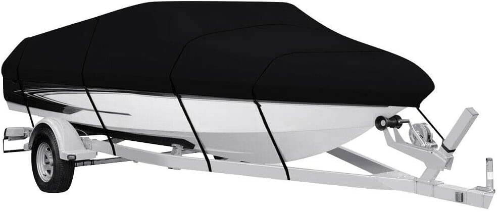 Boat Cover Heavy Duty 600D 20ft Black - The Shopsite