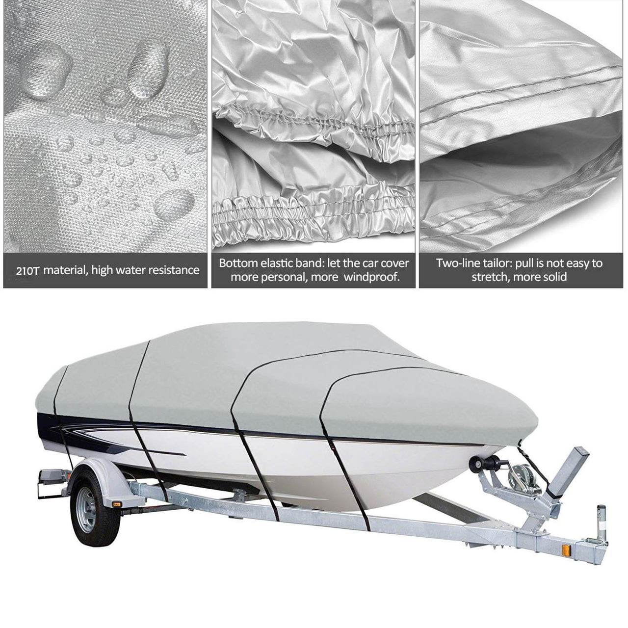 Boat Cover Heavy Duty 20ft Silver