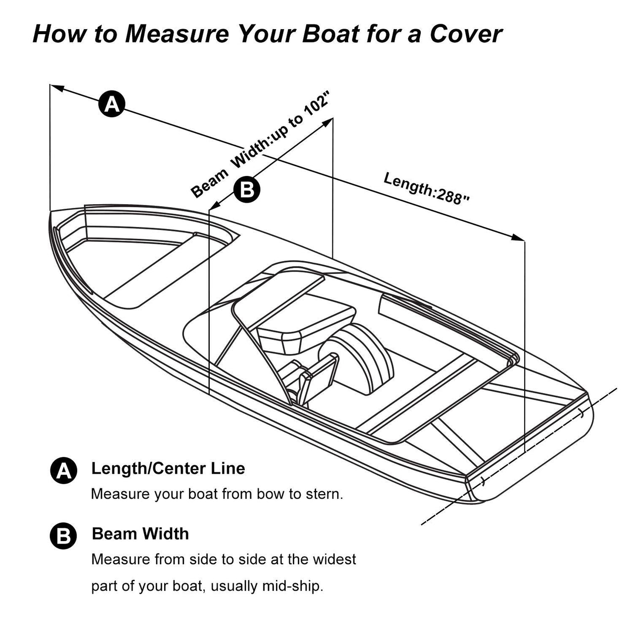 Boat Cover 20-22ft 600D Grey