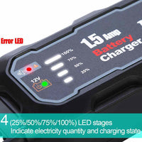 Thumbnail for Car Battery Charger 12V 1500mA Smart Battery Charger