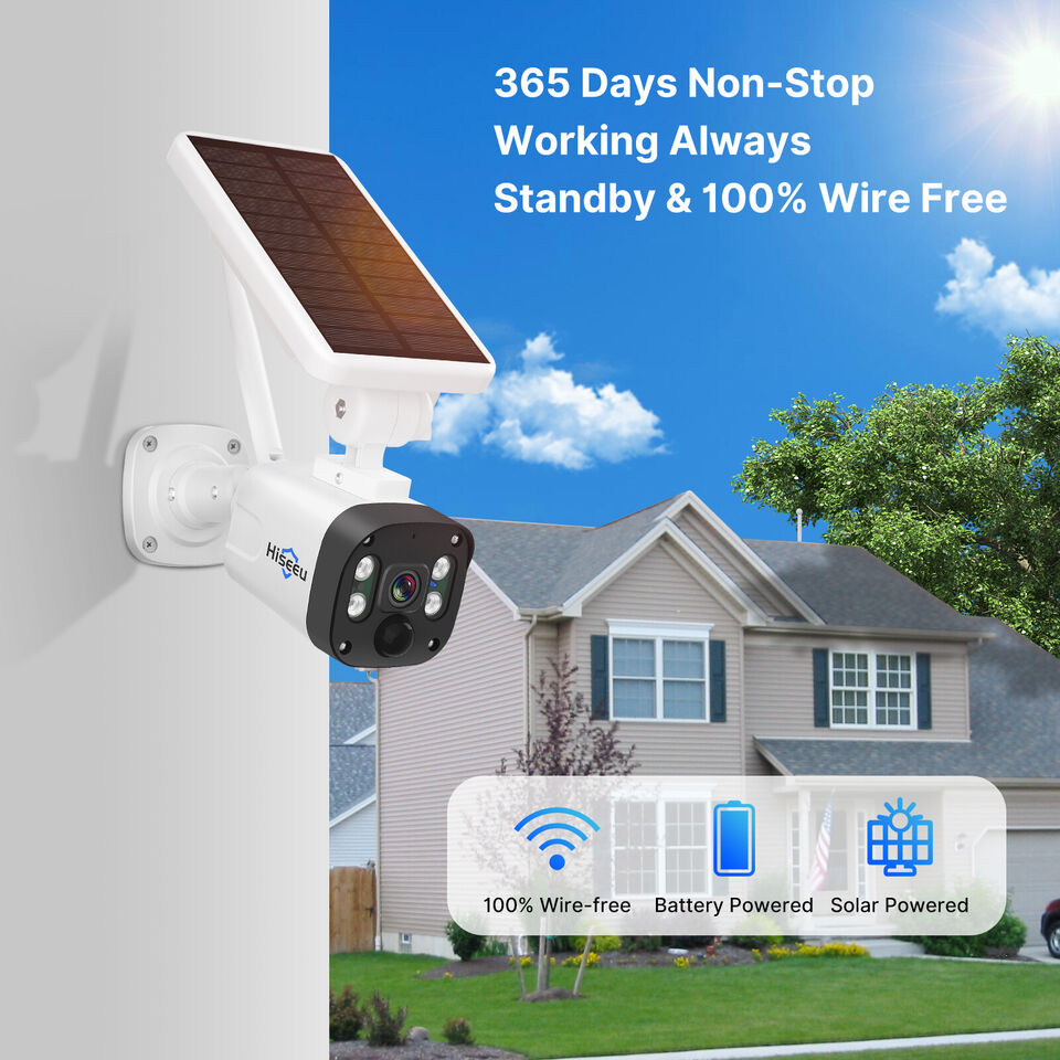 Hiseeu 4MP Solar Camera Battery Powered Outdoor Wireless Security Camera