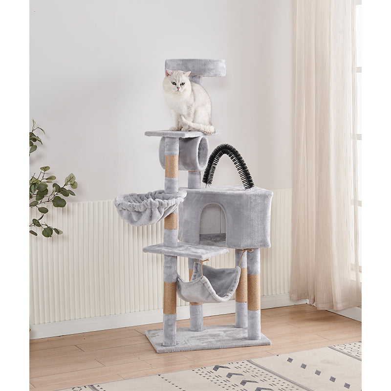 Cat Tree House with Scratching Posts Hammock