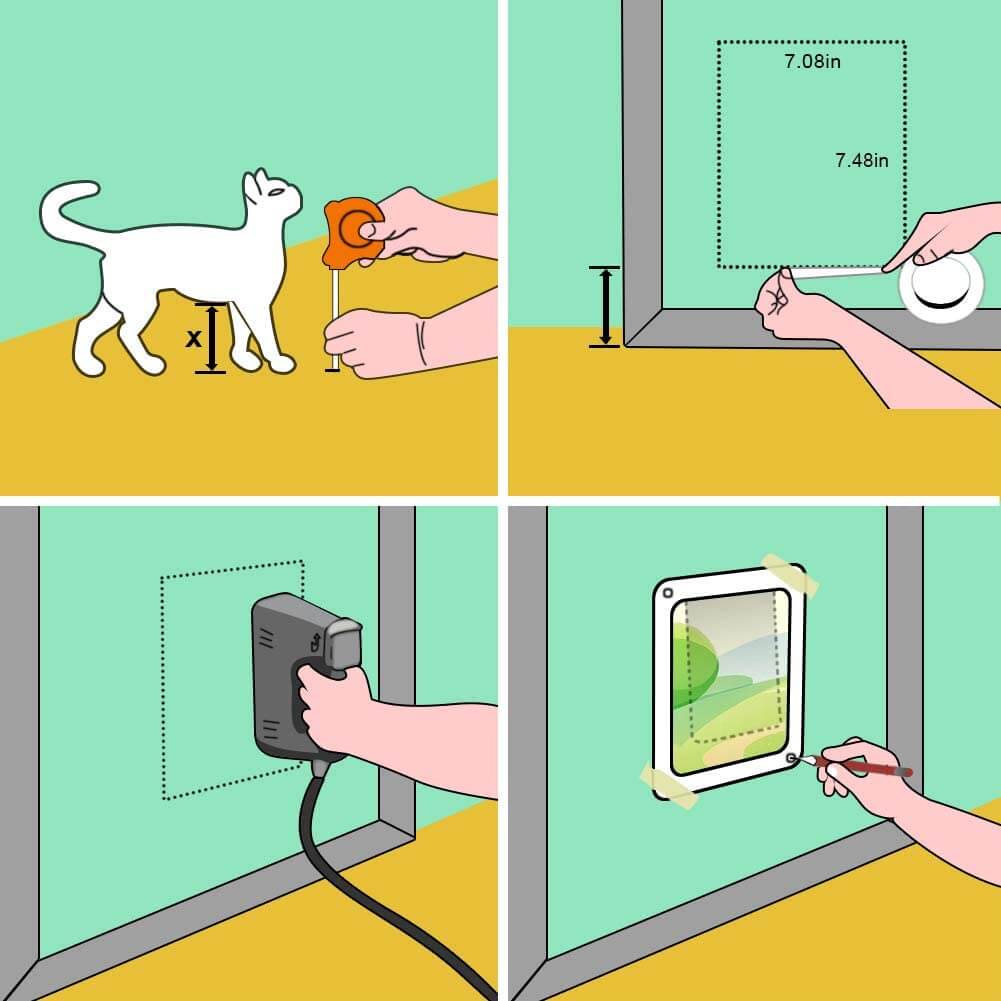 Cat Door Cat Door 4 Way Locking