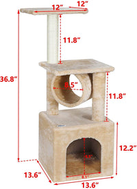 Thumbnail for Cat Tree House Scratching Post Tree Play House 93cm